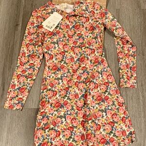 Sezane Pink Multi Floral Long-Sleeve Dress